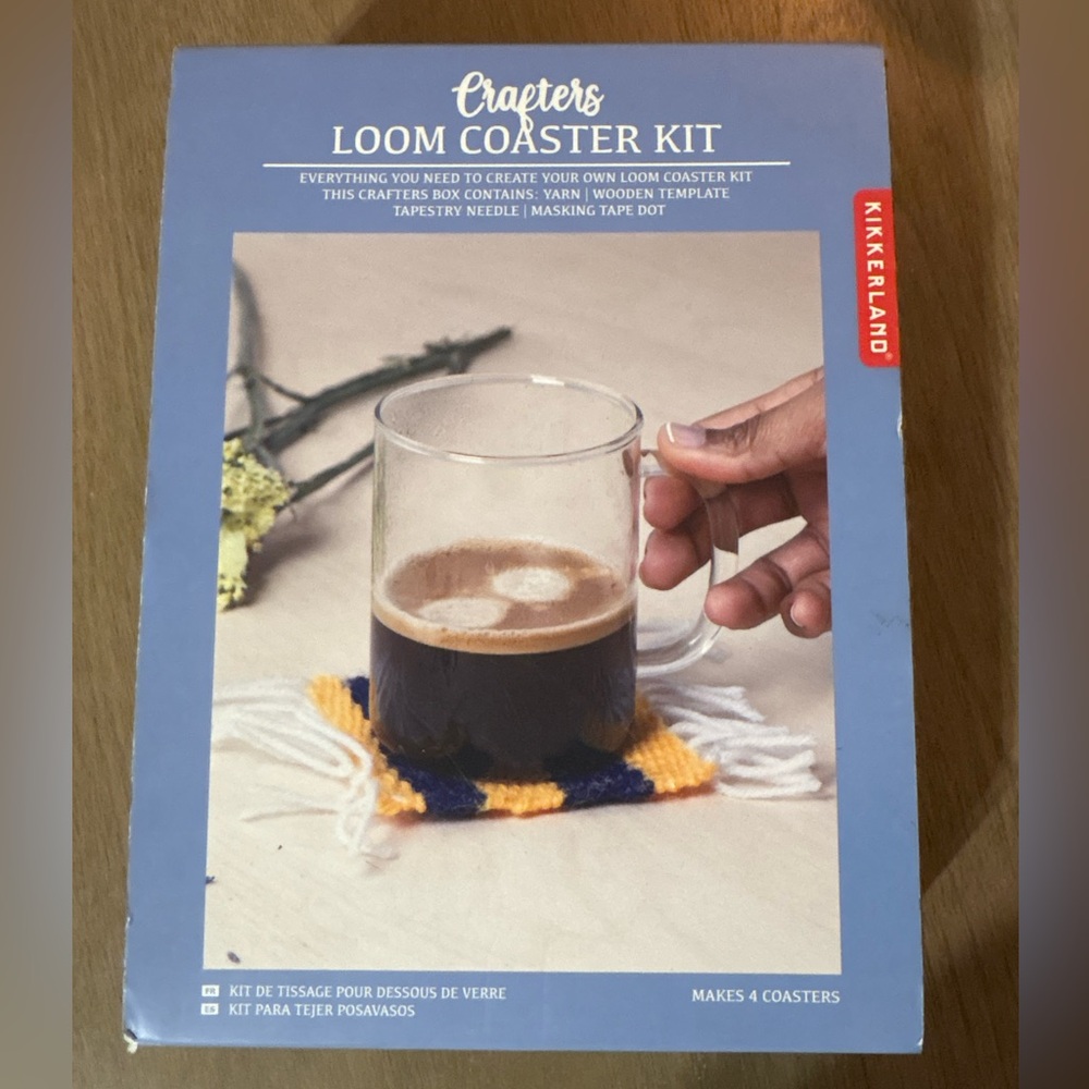 ✨BNIB🧶 Kikkerland Loom Coaster Kit – Yellow & Navy